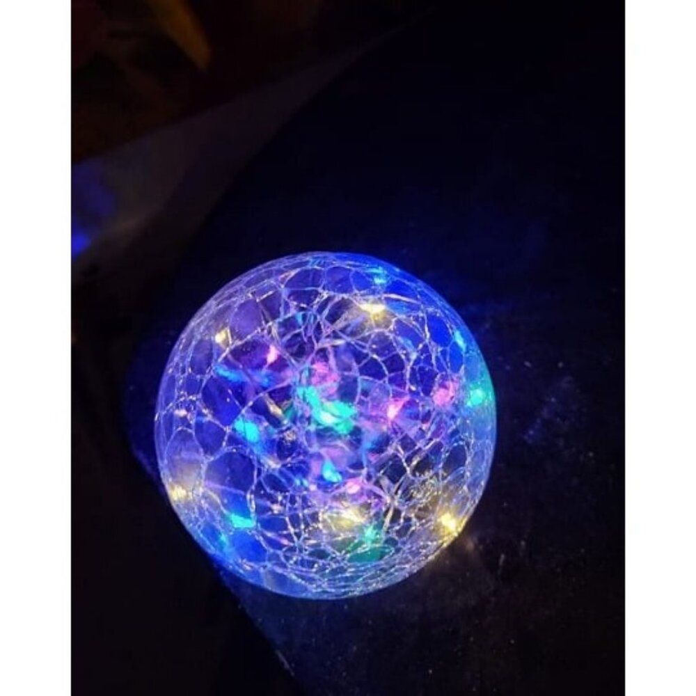 2 Pack Garden Solar Lights Outdoor Decorative, 50 LED Colored Cracked Glass